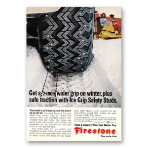 1968 Firestone Tires Print Ad | Ice Grip