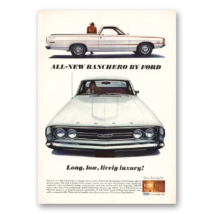 1968 Ford Ranchero Print Ad | Long Low Lively Luxury