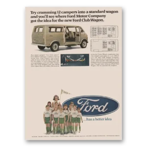 1968 Ford Club Wagon Print Ad | Cramming Campers