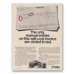 1968 Friden Data Processor Print Ad | Manual Entries