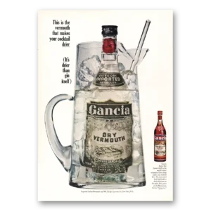 1968 Gancia Dry Vermouth Print Ad | Cocktail Drier