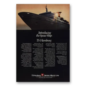 1968 German Atlantic Line Print Ad | The Space Ship