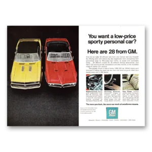 1968 Chevrolet Camaro Print Ad | Sporty Personal Car
