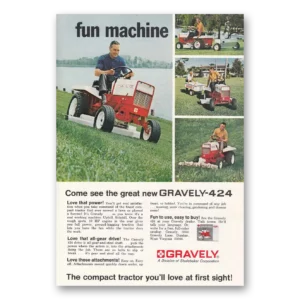 1968 Gravely Tractors Print Ad | Fun Machine