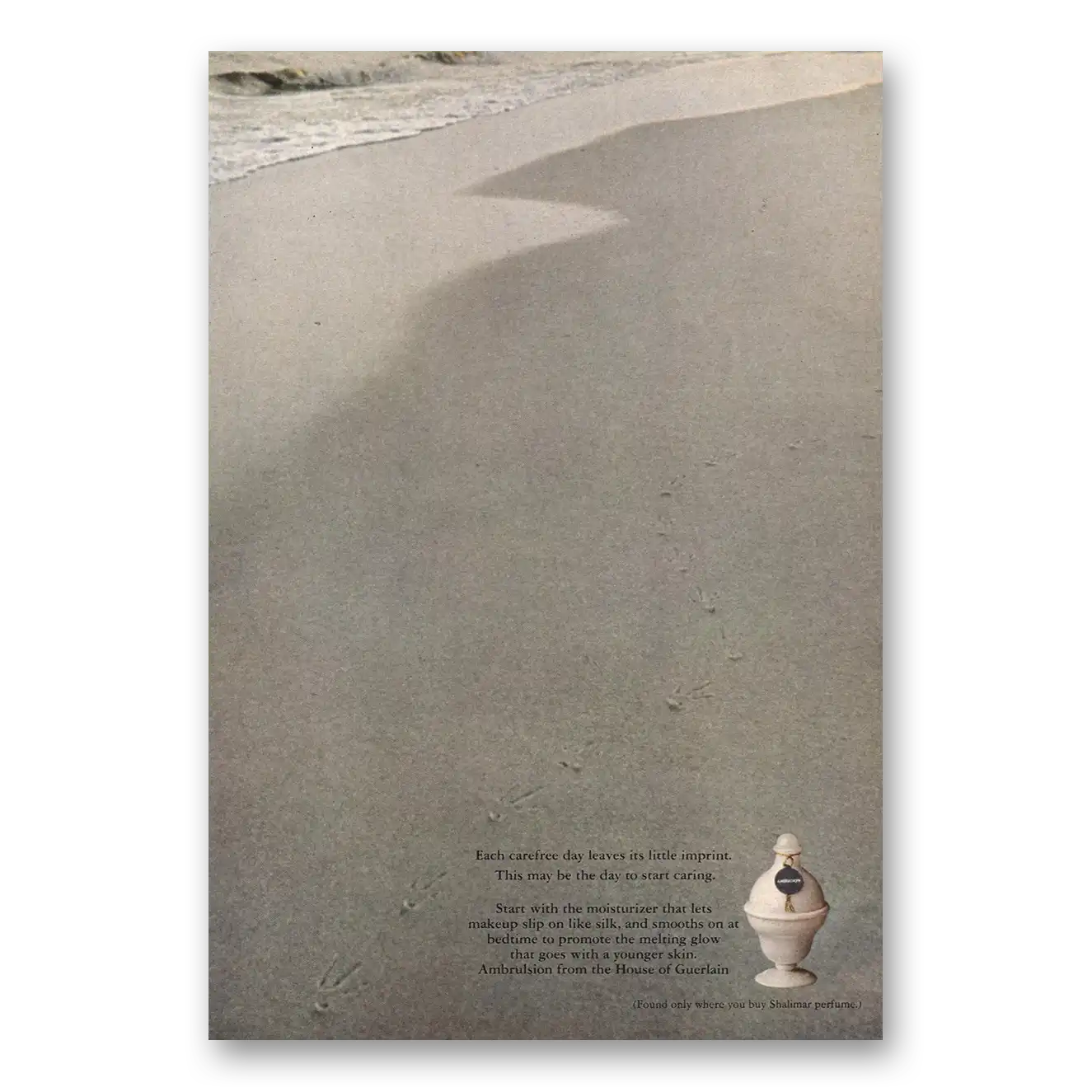 1968 Guerlain Print Ad | Carefree Day Leaves Little Imprint