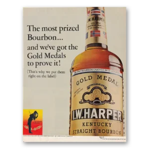 1968 I W Harper Whiskey Print Ad | Prized Bourbon