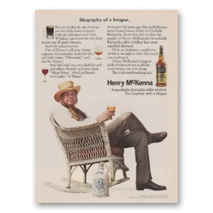 1968 Henry McKenna Whiskey Print Ad | Biography Brogue