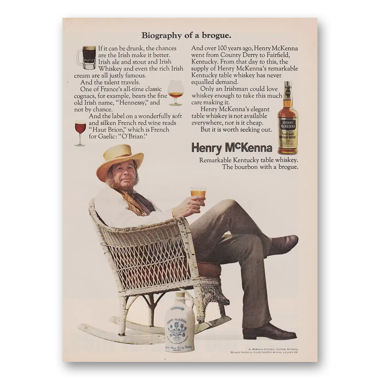 1968 Henry McKenna Whiskey Print Ad | Biography Brogue