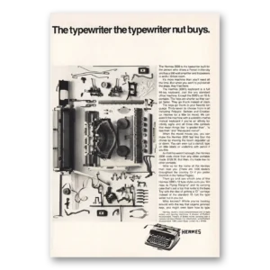 1968 Hermes Print Ad | Typewriter The Typewriter Nut Buys