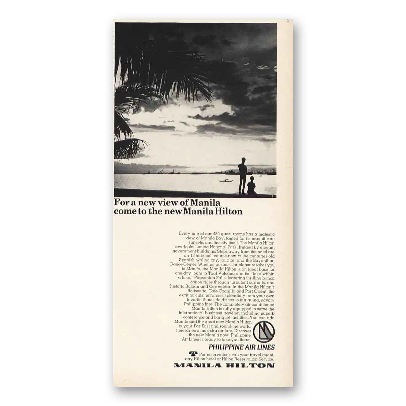 1968 Hilton Hotels Print Ad | For New View