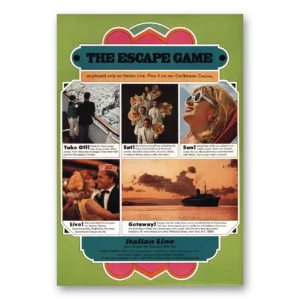 1968 Italian Line Print Ad | Escape Room As Played