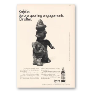 1968 Kahlua Print Ad | Before Sporting Engagement Or After