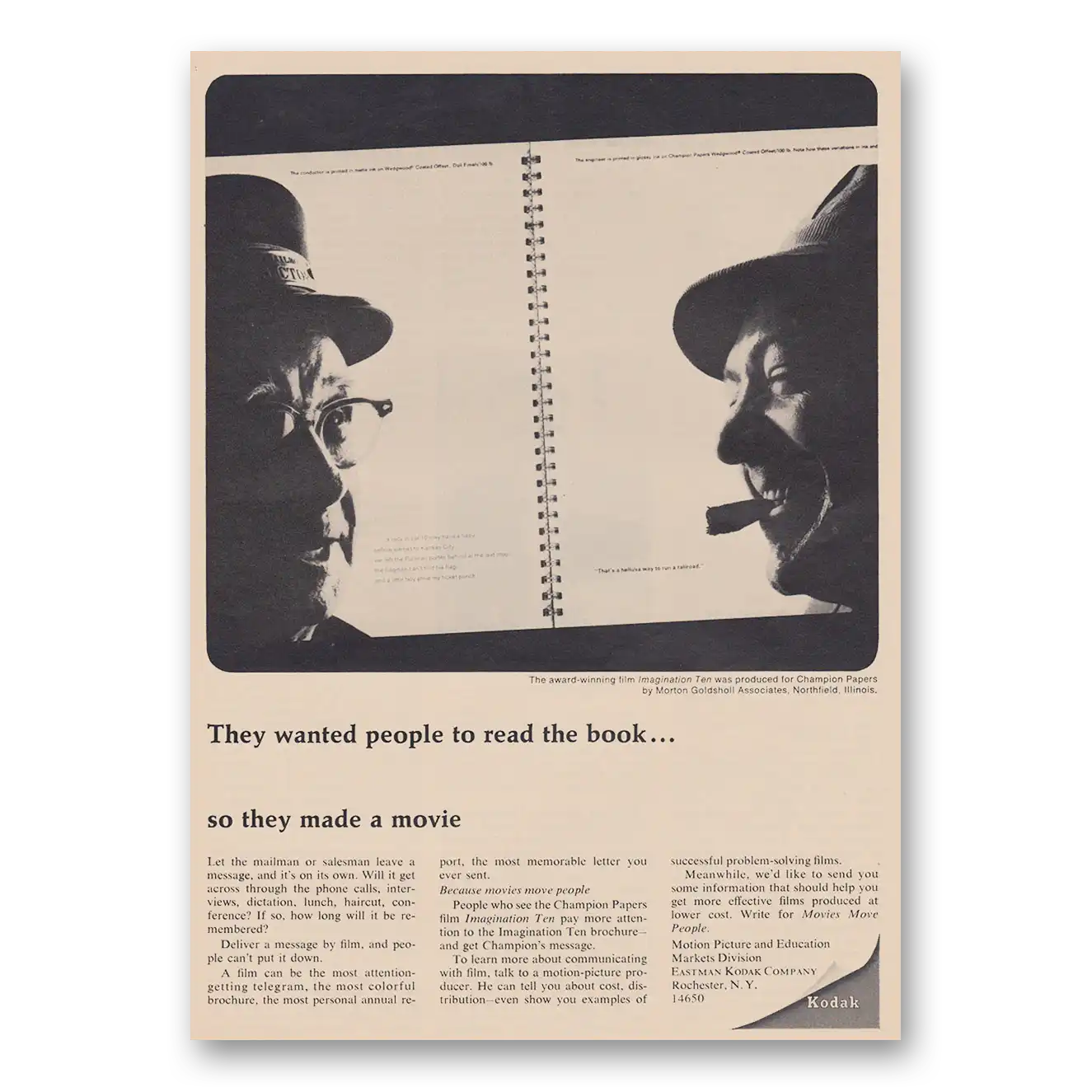 1968 Kodak Motion Pictures Print Ad | Read Book