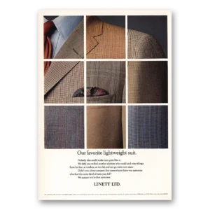 1968 Linett Mens Suits Print Ad | Lightweight Suit