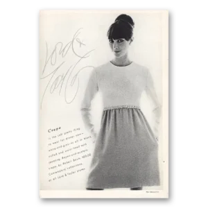 1968 Lord & Taylor Print Ad | Crepe Soft Pretty Thing