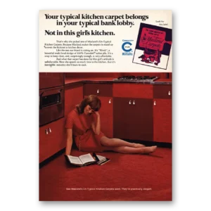 1968 Masland Carpet Print Ad | Typical Kitchen Carpet