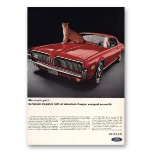 1968 Mercury Cougar Print Ad | European Elegance