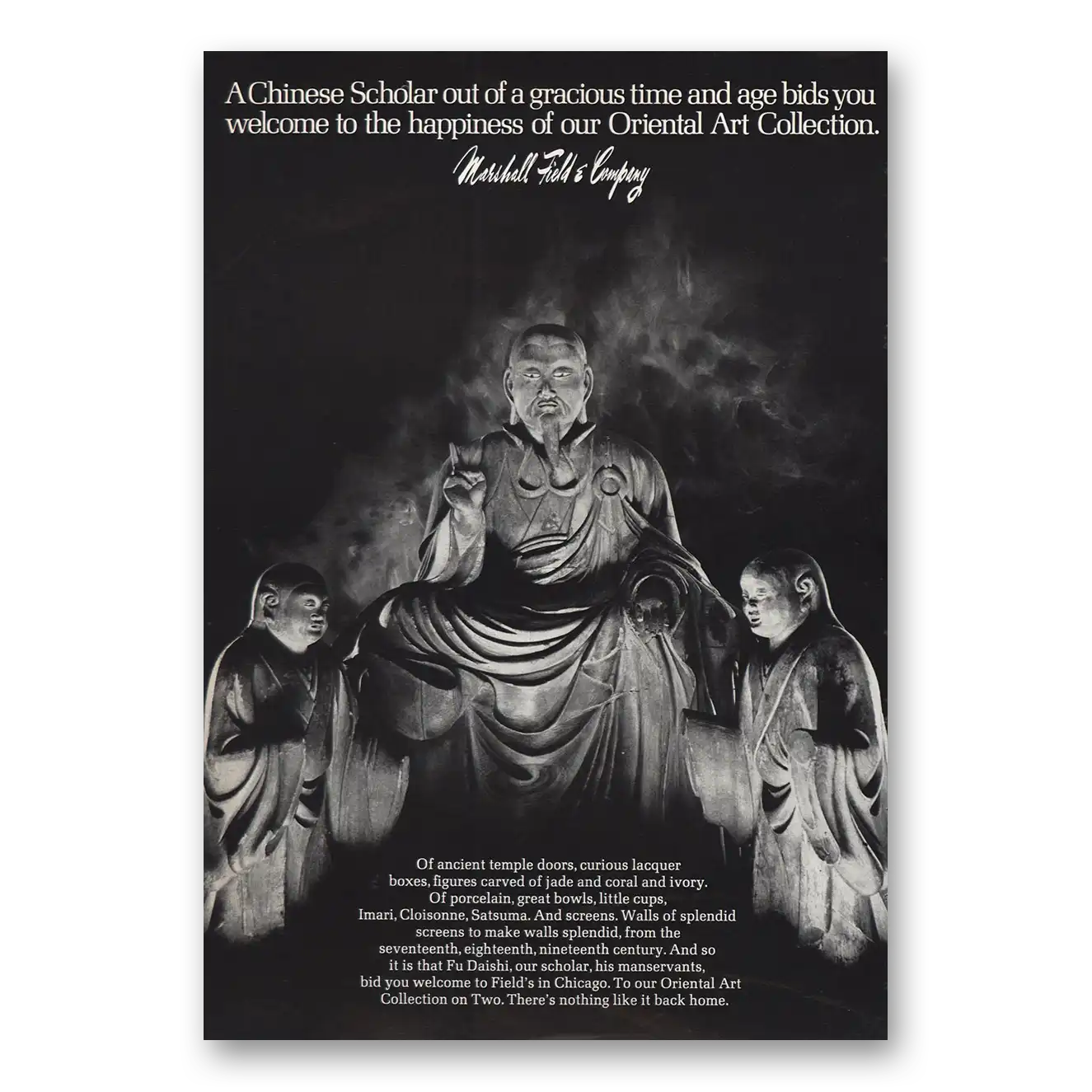 1968 Marshall Field Print Ad | Chinese Scholar