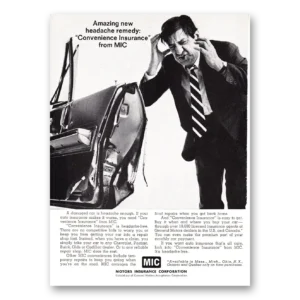 1968 Motors Insurance Print Ad | Headache Remedy