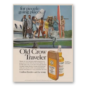 1968 Old Crow Whiskey Print Ad | People Going Places