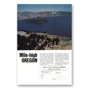 1968 Oregon Print Ad | Crater Lake