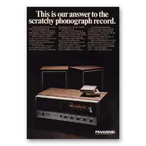 1968 Panasonic Stereo Print Ad | Answer To Scratchy Phonograph Record