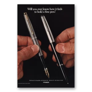 1968 Parker Pens Print Ad | Hold Fine Pen