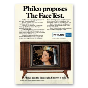 1968 Philco Television Print Ad | Face Test Tv