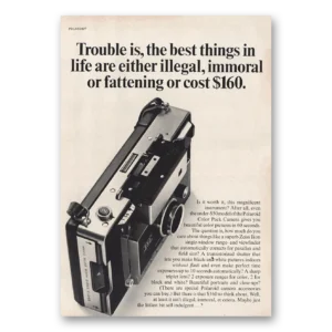 1968 Polaroid Color Pack Camera Print Ad | Immoral Fattening