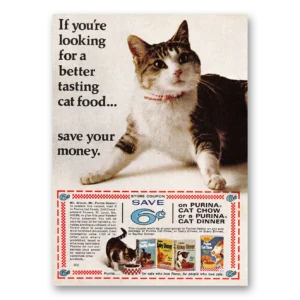 1968 Purina Cat Chow Print Ad | Cat Food