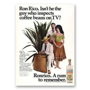 1968 Ronrico Rum Print Ad | Coffee Beans