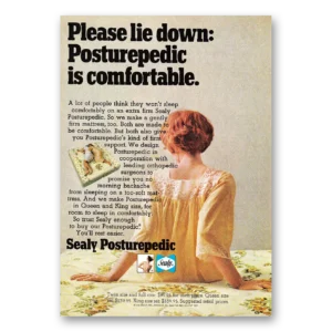 1968 Sealy Posturepedic Mattress Print Ad | Please Lie Down