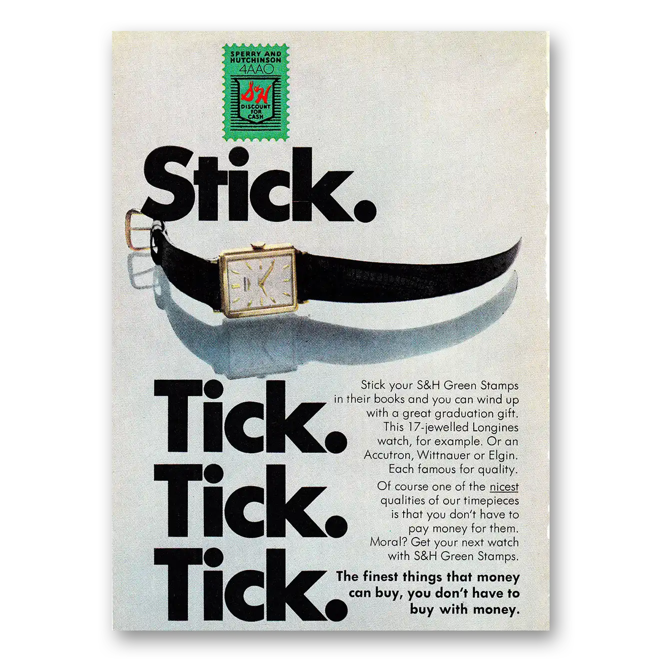 1968 S&H Green Stamps Print Ad | Stick Tick Tick