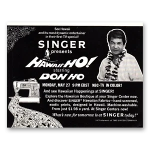 1968 Singer Sewing Machine Print Ad | Don Ho