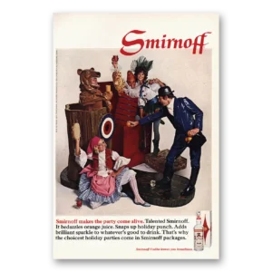 1968 Smirnoff Print Ad | Party Come Alive
