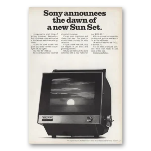 1968 Sony Television Print Ad | Dawn Of New Sun Set
