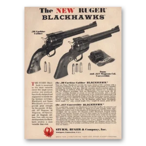1968 Sturm Ruger Print Ad | Ruger Blackhawks