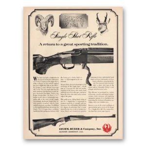 1968 Sturm Ruger Print Ad | Single Shot Rifle