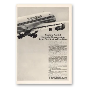 1968 Swissair Print Ad | Frankfurt