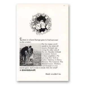 1968 Swissair Print Ad | Lisbon