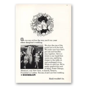 1968 Swissair Print Ad | Daughters Wedding