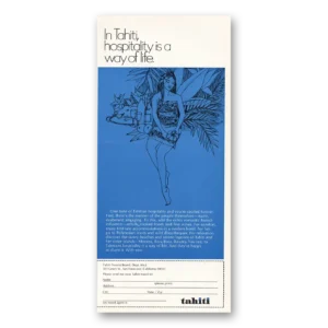 1968 Tahiti Print Ad | Hospitality Way Of Life
