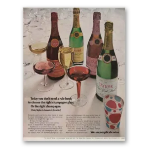 1968 Taylor Wine Print Ad | Champagne Glass