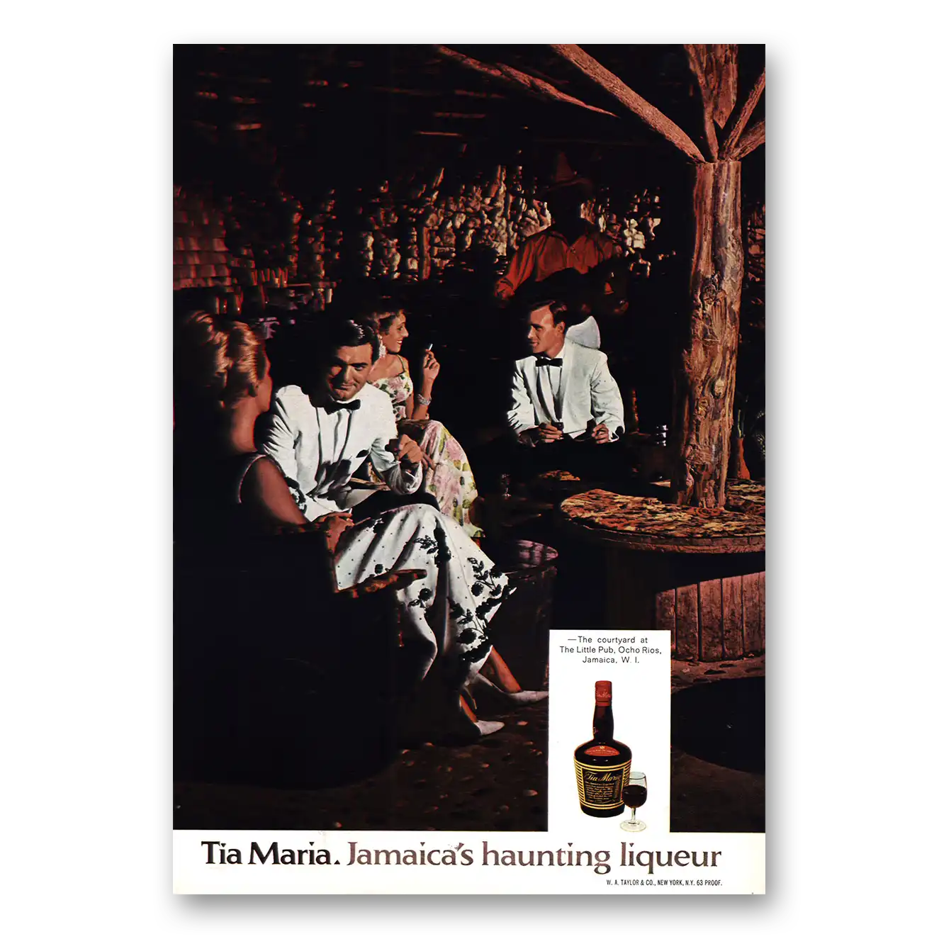 1968 Tia Maria Print Ad | Courtyard Little Pub Ocho Rios