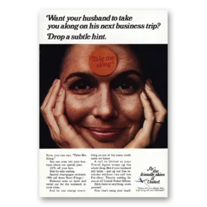 1968 United Airlines Print Ad | Drop Subtle Hint