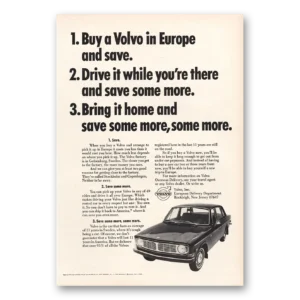 1968 Volvo Print Ad | Buy Volvo In Europe And Save