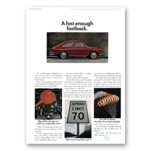 1967 Volkswagen Fastback Sedan Print Ad | Fastback