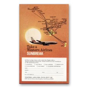 1968 Western Air Lines Print Ad | Sunbreak