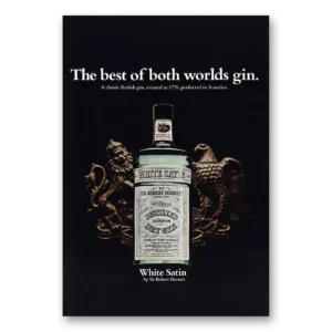 1968 White Satin Gin Print Ad | Both Worlds