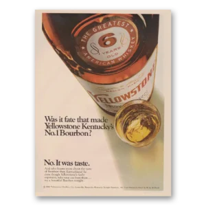 1968 Yellowstone Bourbon Print Ad | Was It Fate